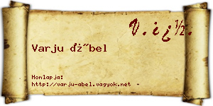 Varju Ábel névjegykártya